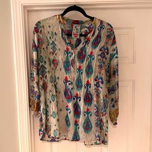 100% Silk Johnny Was Blouse